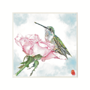 Hummingbird-and-Pink-Rose