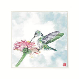 Hummingbird-with-Pink-Flower